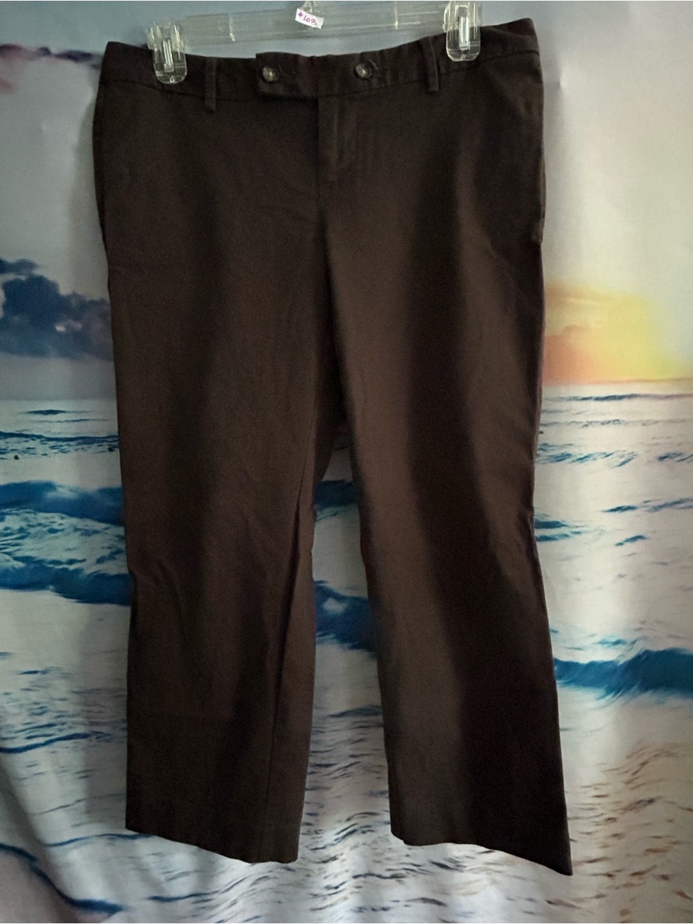 Banana Republic Women’s Brown Stretch Straight-Leg Cropped Pants SZ 4